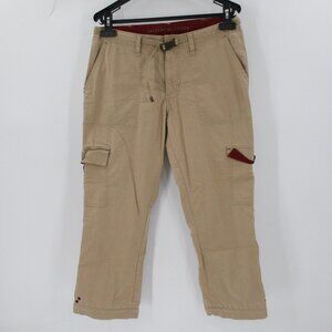 VTG Y2K Abercrombie & Fitch Pants Womens 4 L23.5 Cargo capri Cotton Nylon belted